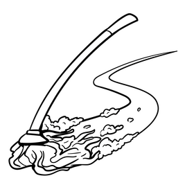 Mop cartoon drawing black and white clipart