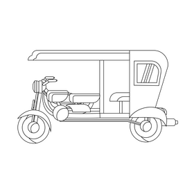 Paru motokar black and white clipart