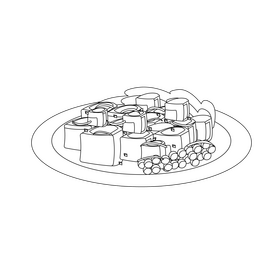 Ceviche black and white clipart