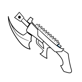 Weapon cartoon drawing black and white clipart