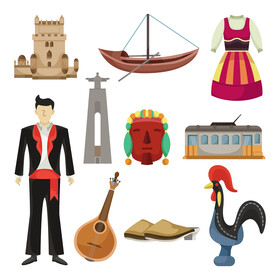 Portugal traditional symbols vector