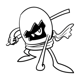 Egg cartoon drawing black and white clipart