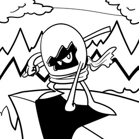 Egg cartoon drawing black and white vector