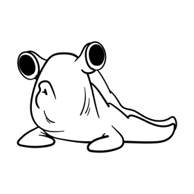 Fish cartoon drawing black and white clipart