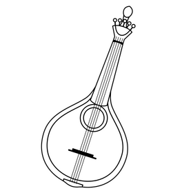 Fado black and white clipart