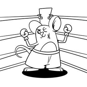 Mouse cartoon drawing black and white vector