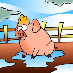 Pig cartoon vector