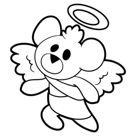 Angel cartoon drawing black and white clipart