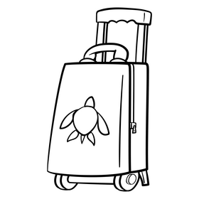 Luggage cartoon drawing black and white clipart