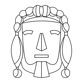 Portugal Masquerade mask black and white clipart