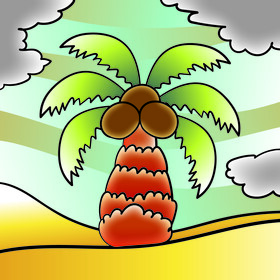 Palm tree cartoon vector