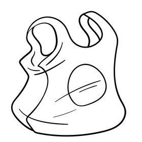 Plastic bag cartoon drawing black and white clipart