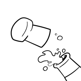 Sugar cartoon drawing black and white clipart