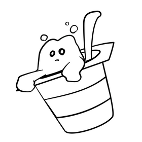 Yogurt cartoon drawing black and white clipart