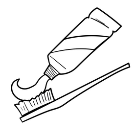 Toothpaste cartoon drawing black and white clipart