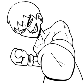 Boxing gloves cartoon drawing black and white clipart