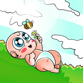 Baby Bonus cartoon vector