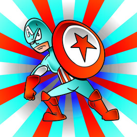 Captain America cartoon vector