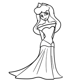 Aurora cartoon drawing black and white clipart