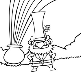 Leprechaun cartoon drawing black and white vector
