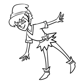 Peter pan cartoon drawing black and white clipart