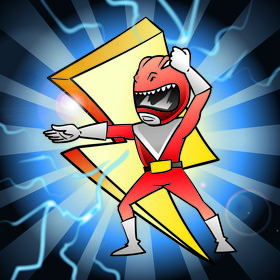 Power ranger cartoon vector