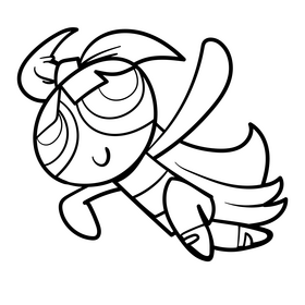 Powerpuff girls cartoon black and white clipart