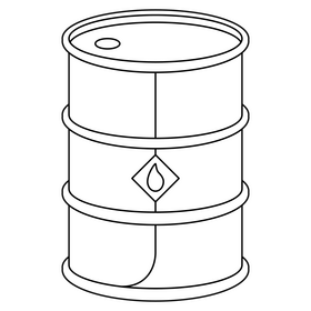 Oil barrel black and white clipart