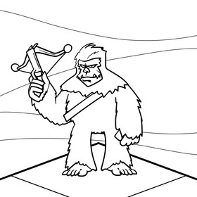 Chewbacca cartoon drawing black and white vector