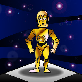 C3po cartoon vector