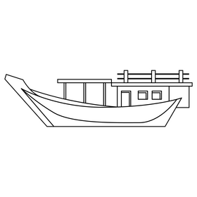 Qatar Dhow black and white clipart