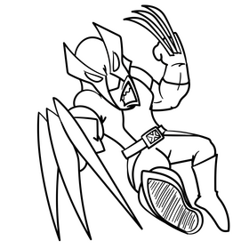 Wolverine cartoon black and white clipart