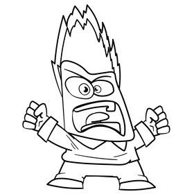 Sperimental cartoon drawing black and white clipart