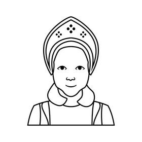 Kokoshnik black and white clipart