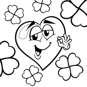 Hearth cartoon drawing black and white vector