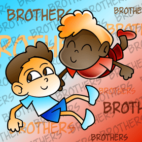 Brothers cartoon vector