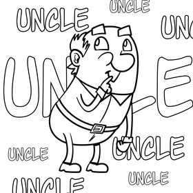 Uncle cartoon drawing black and white vector