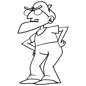 Grandfather cartoon drawing black and white clipart