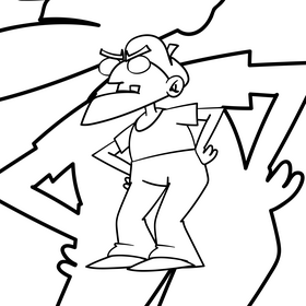 Grandfather cartoon drawing black and white vector