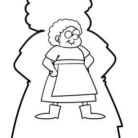 Grandmother cartoon drawing black and white vector