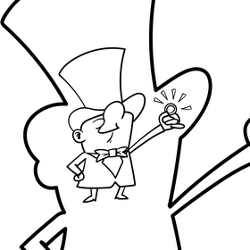 Groom cartoon drawing black and white vector