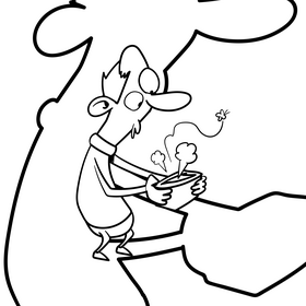 Husband cartoon drawing black and white vector