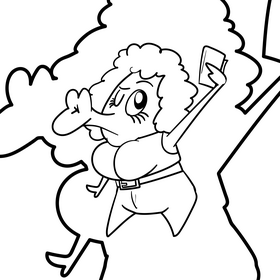 Uncle cartoon drawing black and white vector