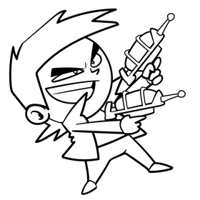 Baby boy cartoon drawing black and white clipart