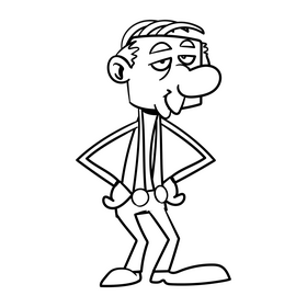 Uncle cartoon drawing black and white clipart