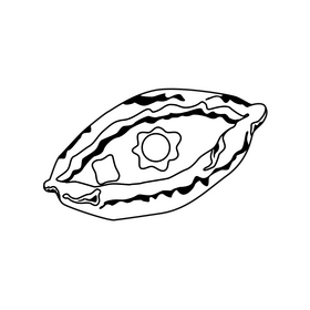 Khachapuri black and white clipart