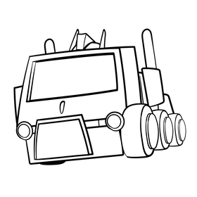 Optimus Prime cartoon drawing black and white clipart
