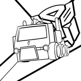 Optimus Prime cartoon drawing black and white vector