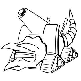 Triceratops cartoon drawing black and white clipart