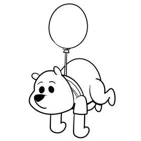 Winnie the Pooh cartoon drawing black and white clipart